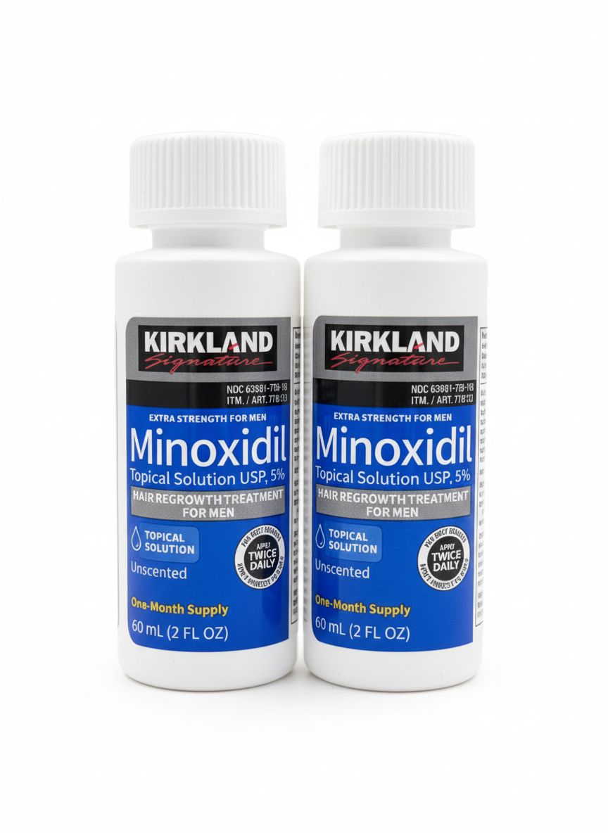 Minoxidil Kirkland 5%, 2 meses, 2 botes de 60 ml